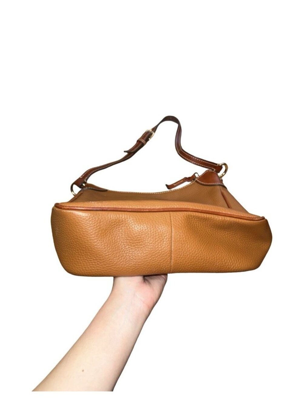 Dooney Bourke Women's Leather Shoulder Bag Brown Tan Canvas - Picture 8 of 9